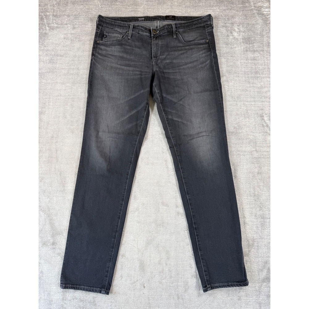 AG Adriano Goldschmied Jeans Women 31R Black Faded The Stilt Cigarette Leg